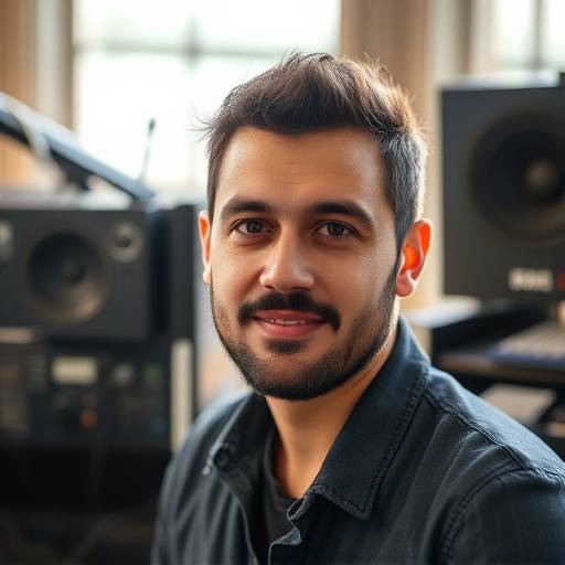 Foto de Lucas Oliveira, engenheiro de som e co-fundador da Áudio Sublime